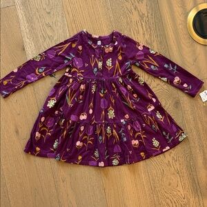 Tea Collection Purple Floral Kids Dress